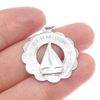 CREA 925 Sterling Silver Vintage "Bermuda" Sailboat Pendant