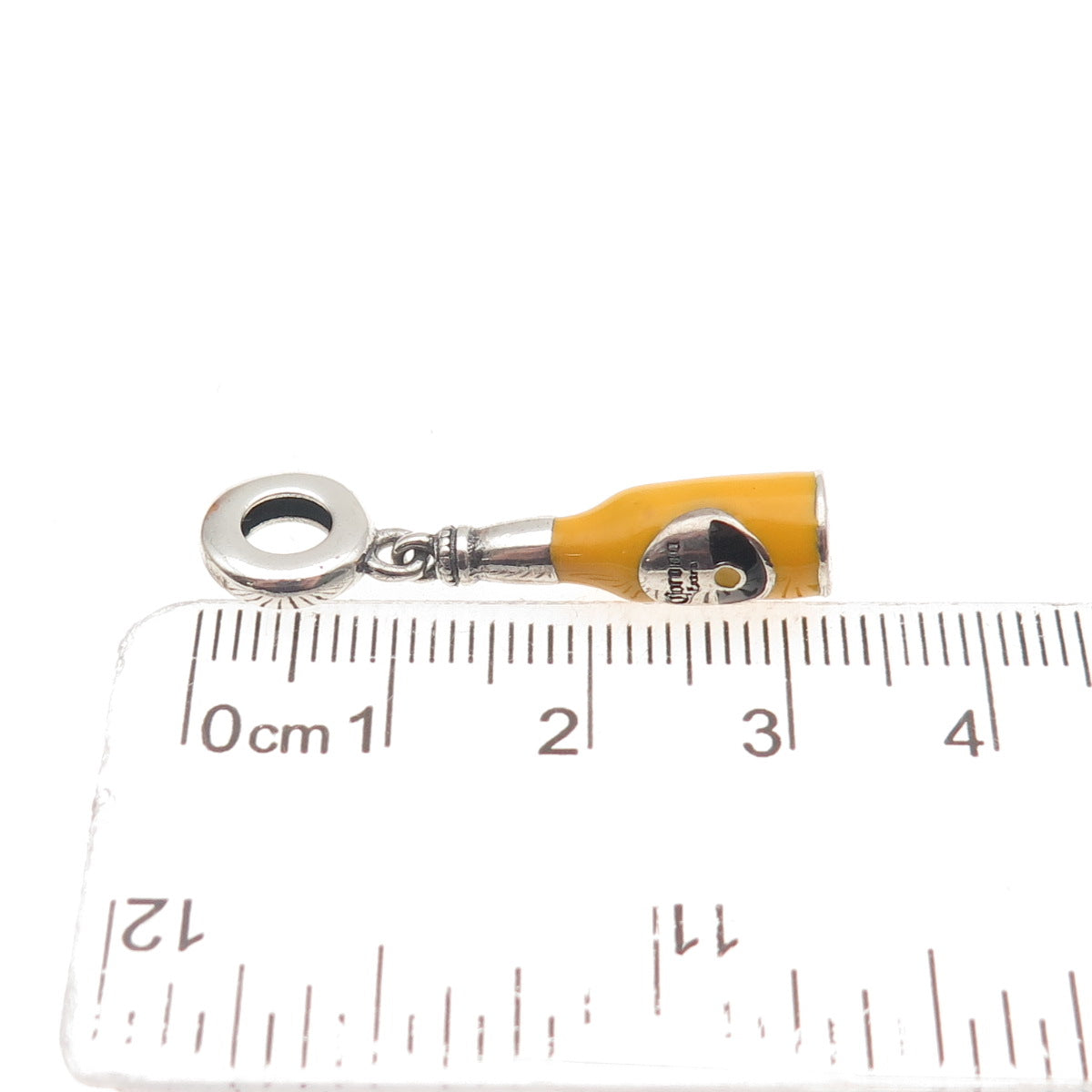 925 Sterling Silver Enamel Corona Extra Beer Dangle Slide Charm