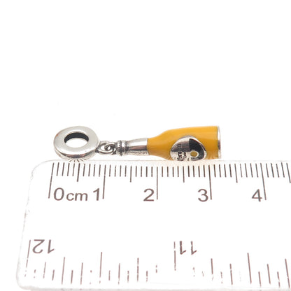 925 Sterling Silver Enamel Corona Extra Beer Dangle Slide Charm