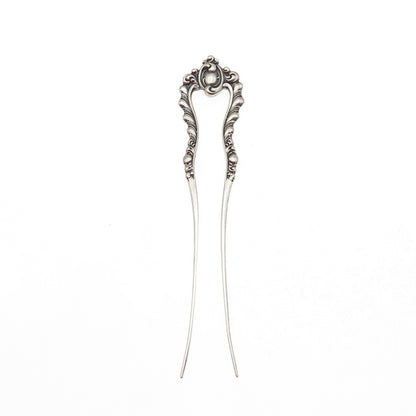 925 Sterling Silver Antique Victorian Oxidized Hair Fork