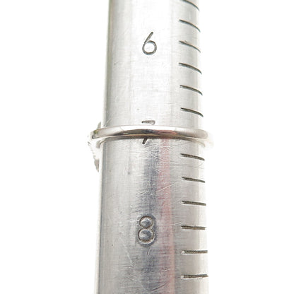 925 Sterling Silver Vintage Cushion-Cut Lab-Created Ruby & C Z Ring Size 7