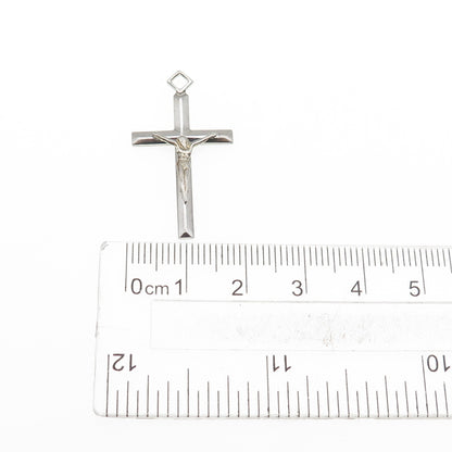 TRU-KAY 925 Sterling Silver Vintage Crucifix Cross Religious Charm Pendant