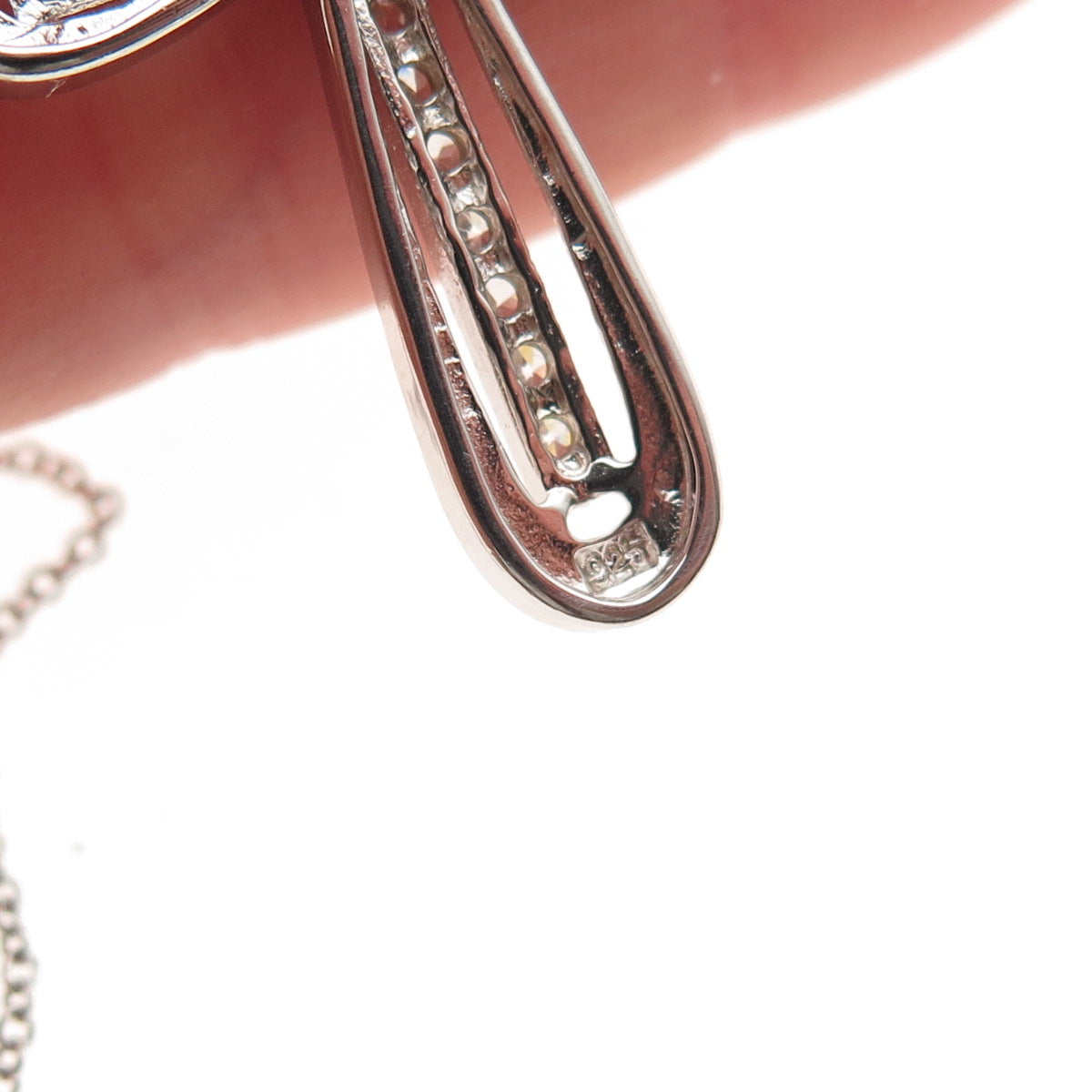 925 Sterling Silver Round-Cut C Z Cross Cable Chain Necklace 18"