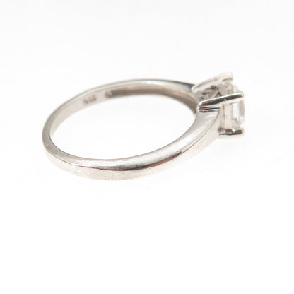 925 Sterling Silver Princess-Cut C Z Engagement Ring Size 7