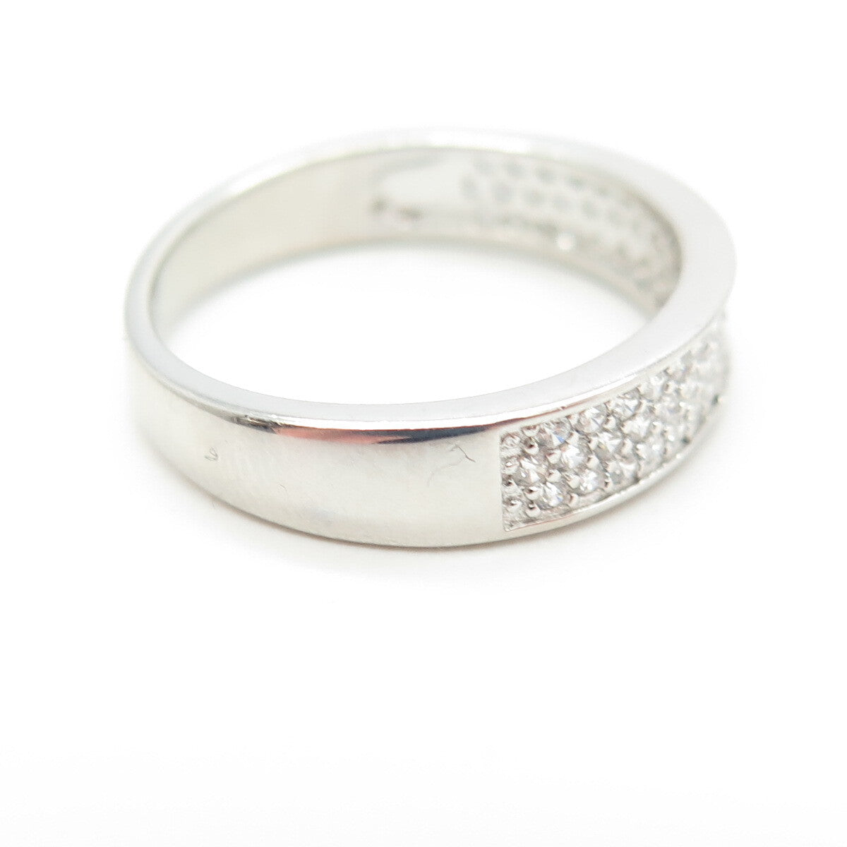 925 Sterling Silver Pave C Z Ring Size 7.25