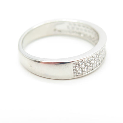 925 Sterling Silver Pave C Z Ring Size 7.25