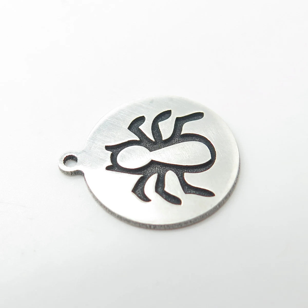 925 Sterling Silver USA Two In Town Spider Charm Pendant