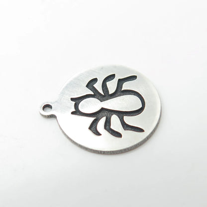 925 Sterling Silver USA Two In Town Spider Charm Pendant