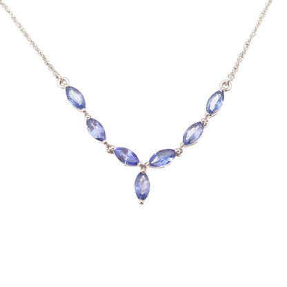 Chuck Clemency 925 Sterling Silver Real Tanzanite Singapore Chain Necklace 18"