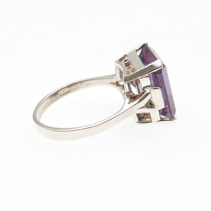 925 Sterling Silver Vintage Lab-Created Peacock Sapphire Ring Size 9