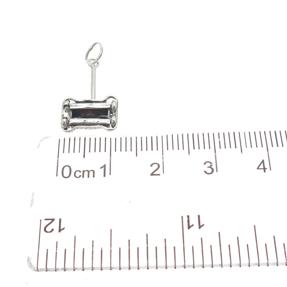 925 Sterling Silver Antique Vacuum Cleaner Movable Minimalist 3D Charm Pendant