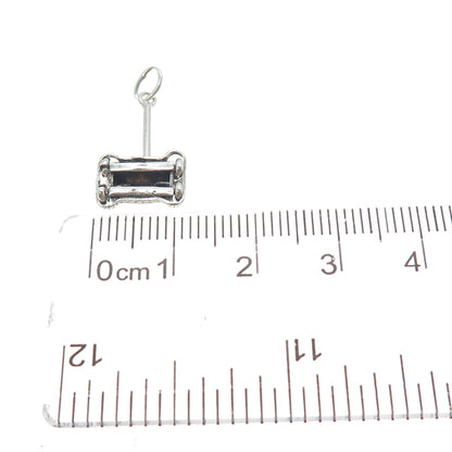 925 Sterling Silver Antique Vacuum Cleaner Movable Minimalist 3D Charm Pendant