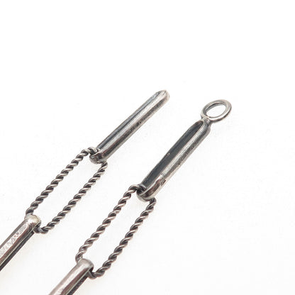 800 Silver Vintage Egypt Paperclip Chain Oxidized Necklace 32" (missing lock)