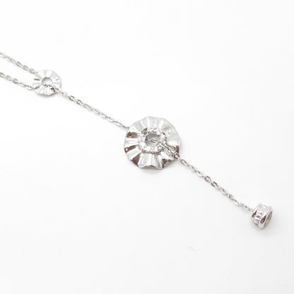 925 Sterling Silver White C Z Flat Cable Chain Necklace 16"