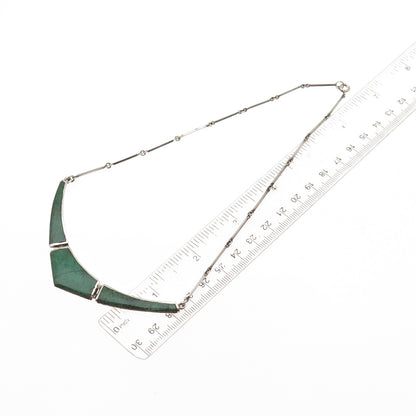 925 Sterling Silver Vintage Real Eilat Modernist V-Shape Bar Chain Necklace 16"