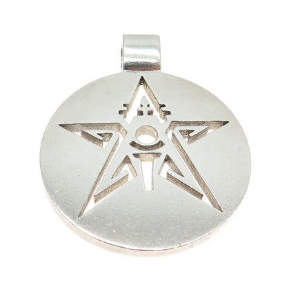 925 Sterling Silver Vintage Spiritual Pentagram Slide Pendant
