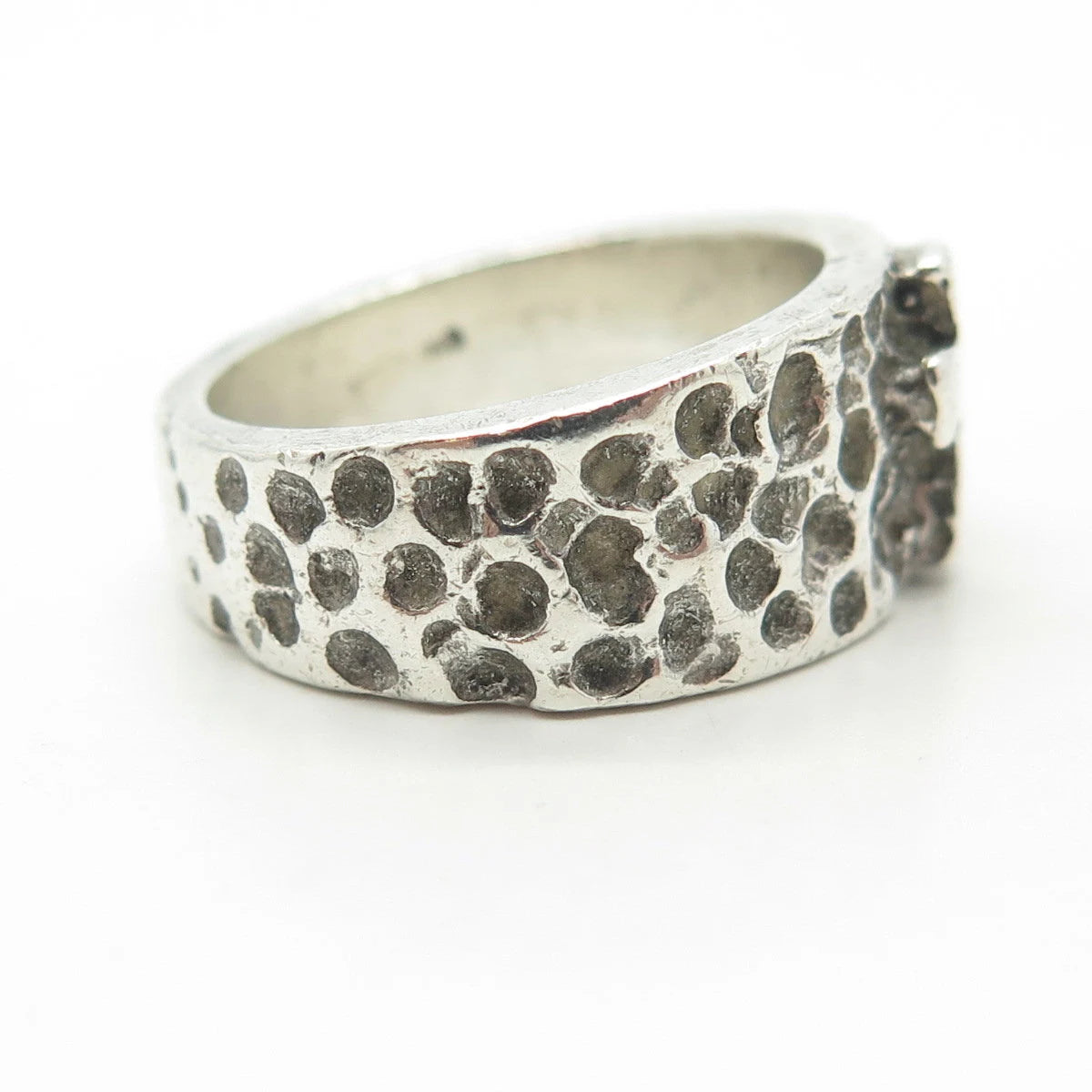 925 Sterling Silver Vintage Cross Religious Theme Ring Size 8.75
