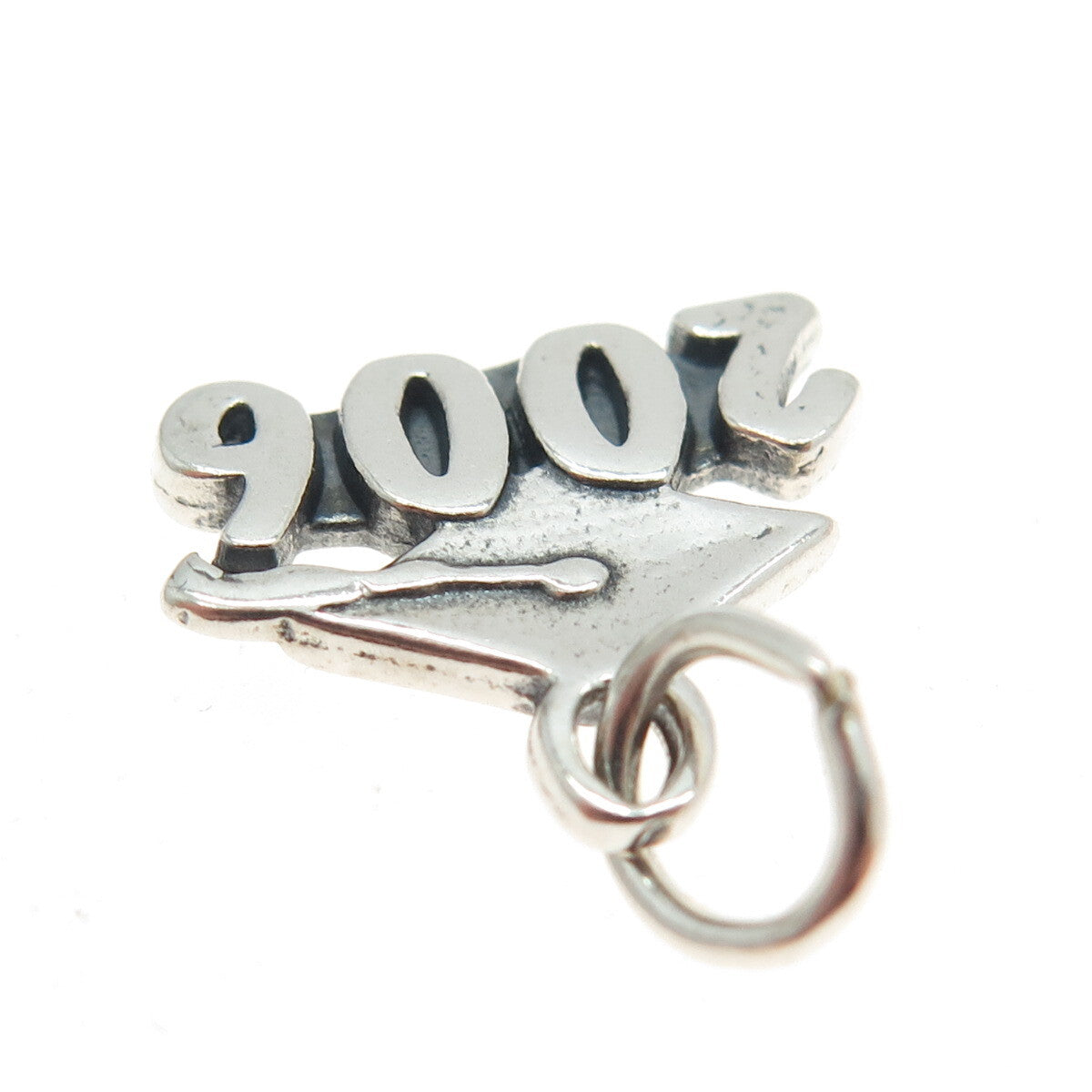 925 Sterling Silver Vintage "2006" Graduation Cap Charm Pendant