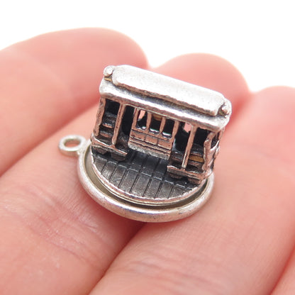 Bell Trading Post 925 Sterling Silver Vintage Cable Car Mini 3D Charm Pendant