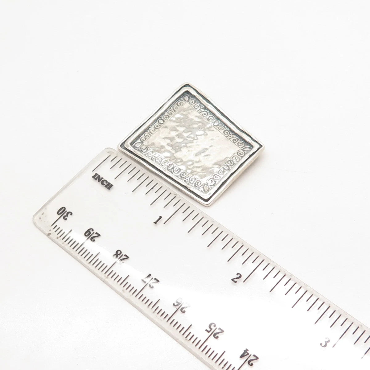 925 Sterling Silver Vintage Hammered Finish Slide Pendant