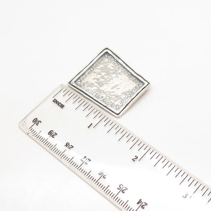 925 Sterling Silver Vintage Hammered Finish Slide Pendant
