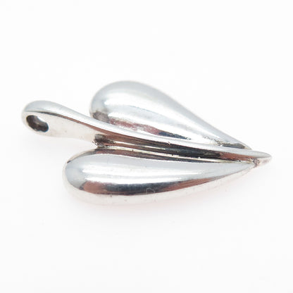 925 Sterling Silver Vintage Lotus Leaf Oxidized Pendant