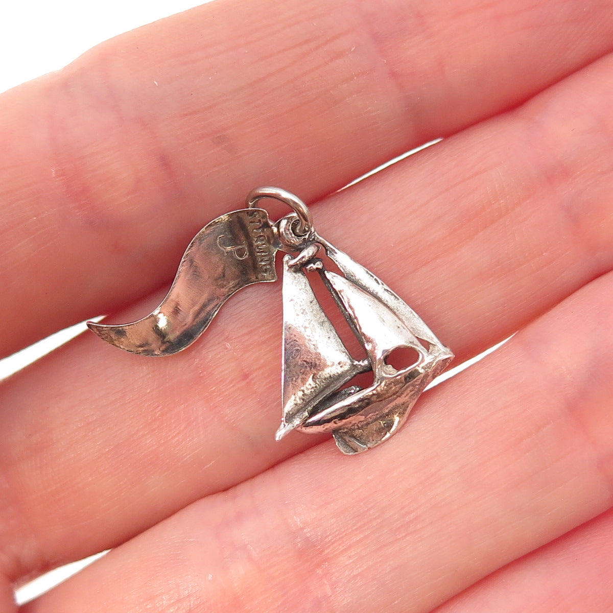 Pacific Jewelry Sterling Silver Vintage Sailboat Virginia Beach Charm Pendant