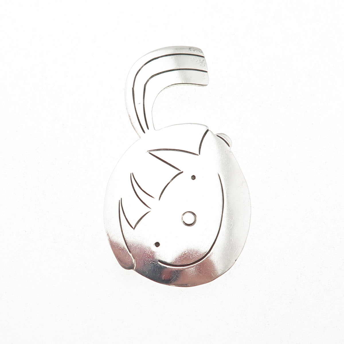 925 Sterling Silver Vintage Mexico Girl Cartoon Character Pin Brooch