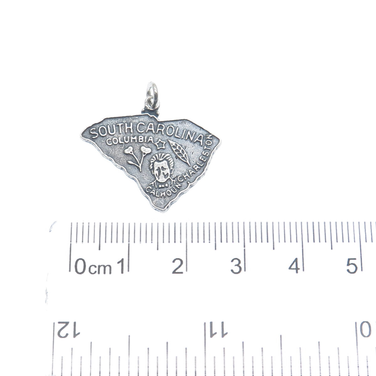 BELL TRADING POST 925 Sterling Silver Vintage South Carolina State Charm Pendant