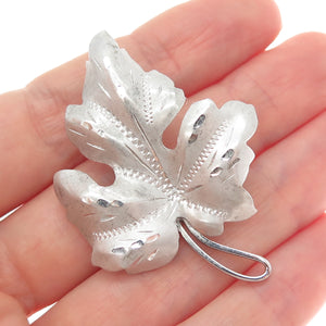 CURTIS CREATIONS 925 Sterling Silver Antique Art Deco Maple Leaf Pin Brooch