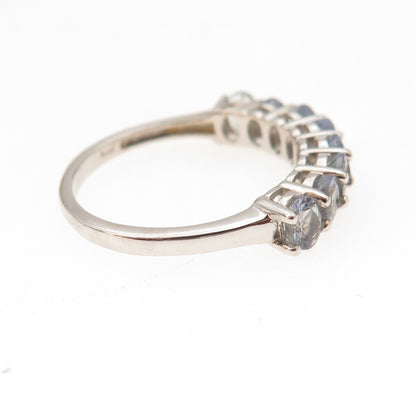 Chuck Clemency 925 Sterling Silver Real Oval-Cut Tanzanite Ring Size 8