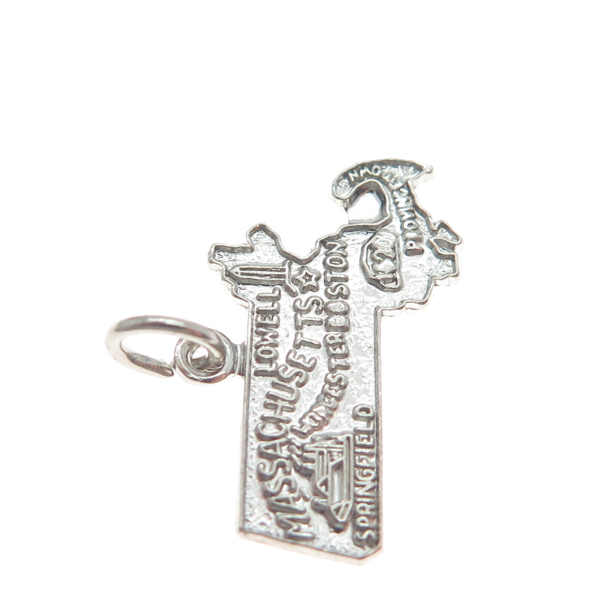 FRENCH & FRANKLIN 925 Sterling Silver Vintage Massachusetts Minimalist Pendant