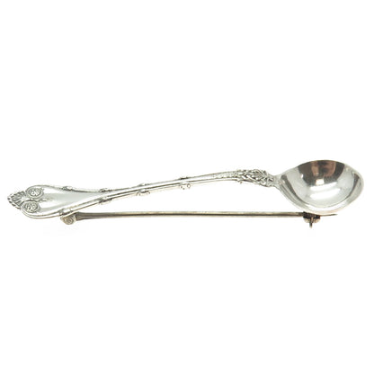 WHITING MFG CO. 925 Sterling Silver Antique 1892 Empire Salt Spices Spoon Brooch