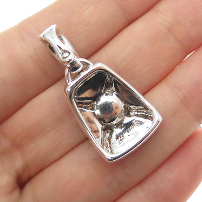 HONORA 925 Sterling Silver Vintage Real Pearl MOP & Black Onyx Charm Pendant