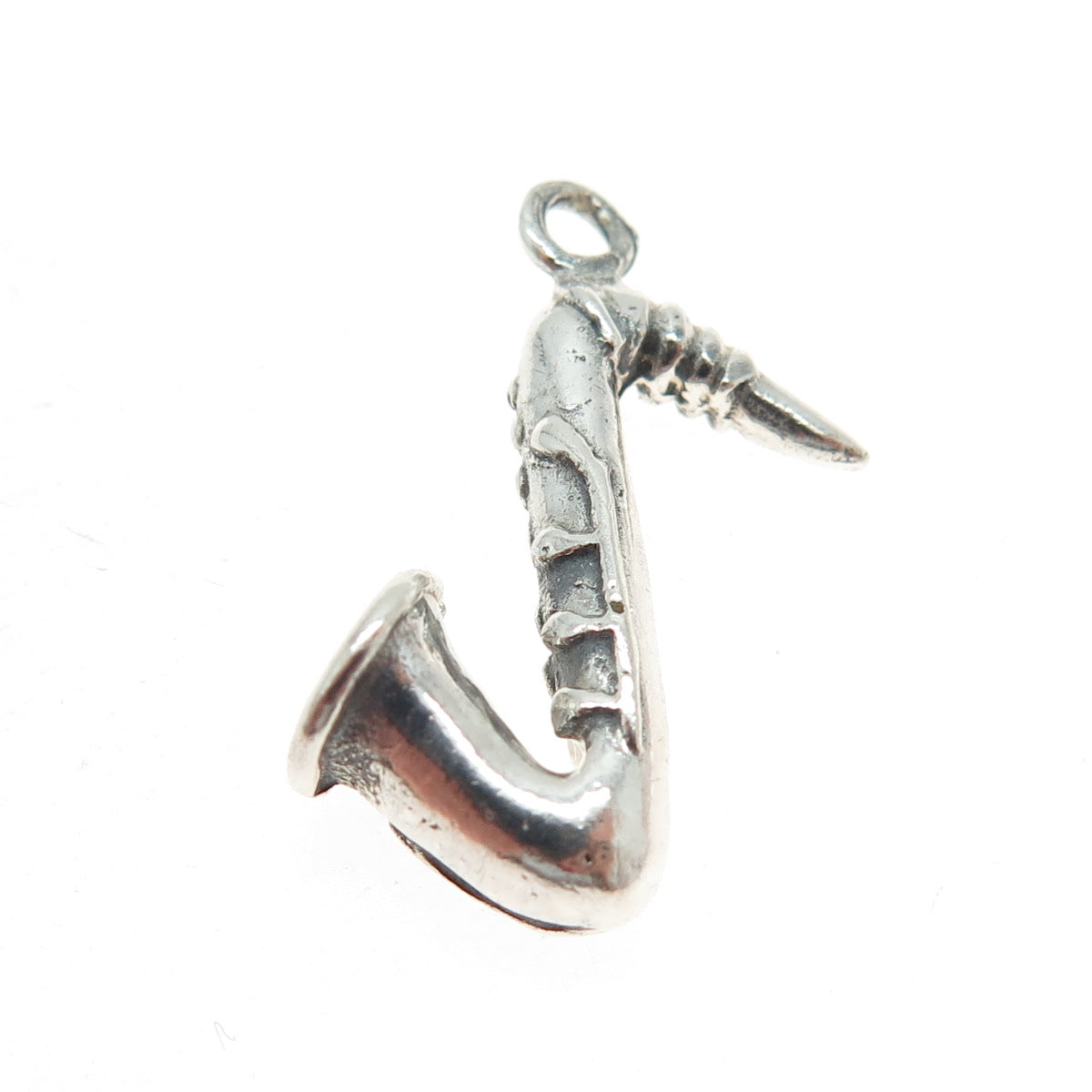 925 Sterling Silver Vintage Saxophone Minimalist Charm Pendant