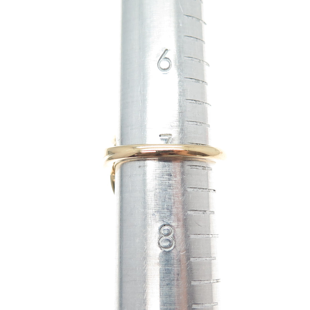 SUN 925 Sterling Silver Gold Plated Real Round-Cut Diamond Ring Size 7.25