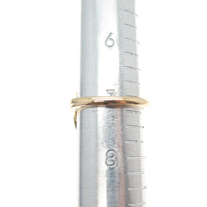 SUN 925 Sterling Silver Gold Plated Real Round-Cut Diamond Ring Size 7.25