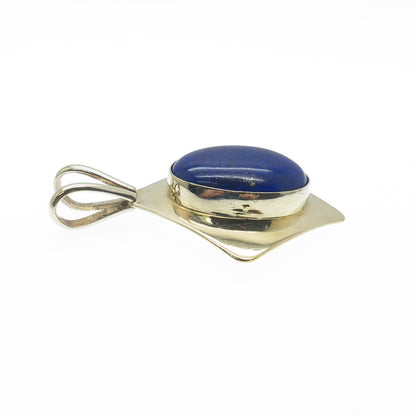 ROBERT & TERESA NILSSON 925 Sterling Silver Gold Plated Vintage Lapis Pendant
