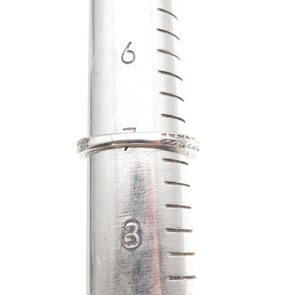 925 Sterling Silver Round-Cut C Z Half Eternity Stackable Band Ring Size 7