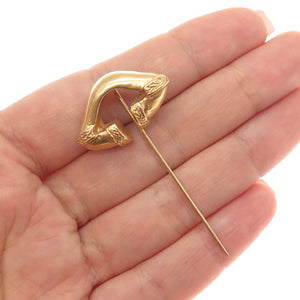 Gold Filled Vintage Horse Hoof For Good Luck Lapel Pin
