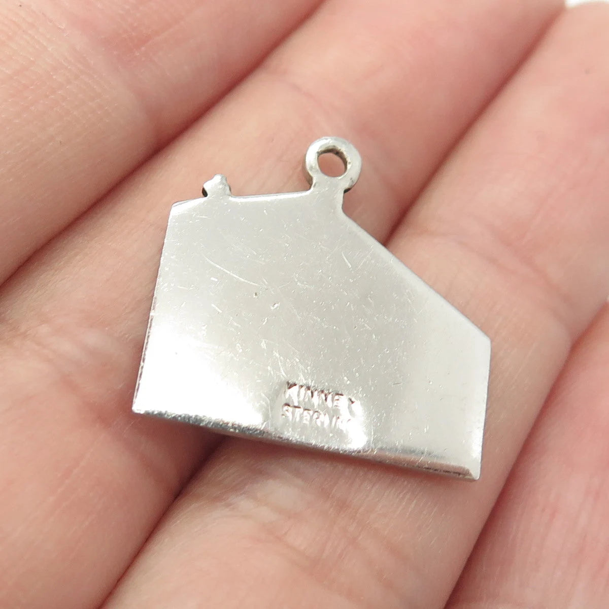 925 Sterling Silver Vintage Kinney Enamel "Saint Thomas Hall" Charm Pendant