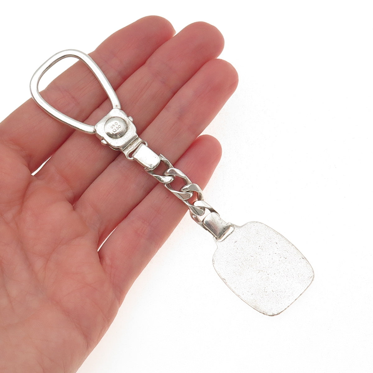 950 Silver 2-Tone Vintage Leo Zodiac Sign Key Fob Chain Holder