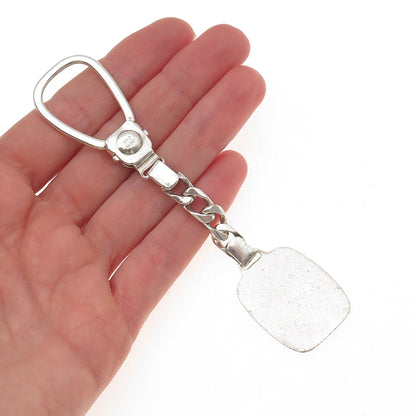 950 Silver 2-Tone Vintage Leo Zodiac Sign Key Fob Chain Holder