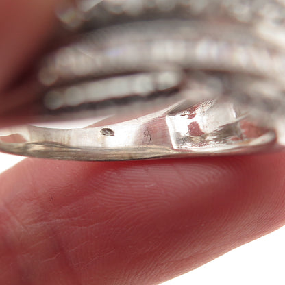 925 Sterling Silver Round & Tapered Baguette-Cut C Z Ring Size 8.75