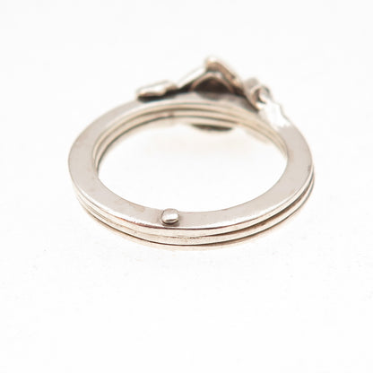 925 Sterling Silver Vintage Mexico Fede Gimmel Friendship Folding Ring Size 6.5