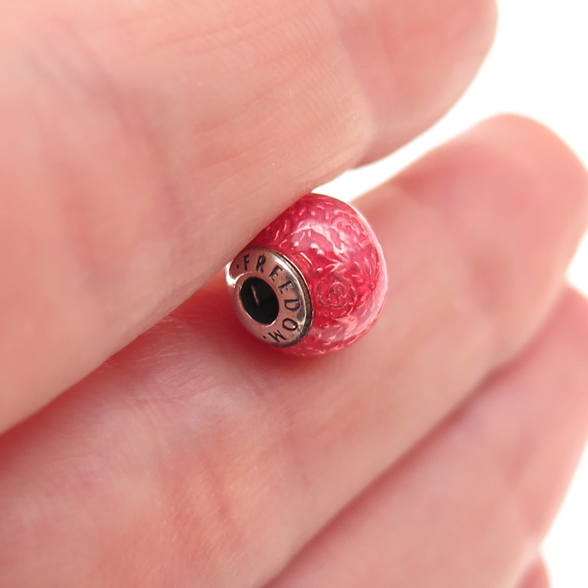 Pandora 925 Sterling Silver Enamel Essence Freedom Slide Bead Charm