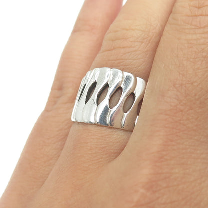 925 Sterling Silver Vintage Braided Wide Ring Size 6