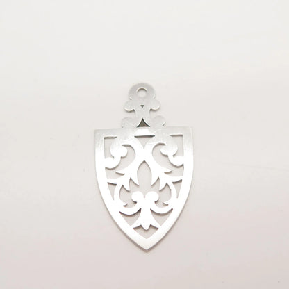 925 Sterling Silver Vintage Cutout Ornate Pendant