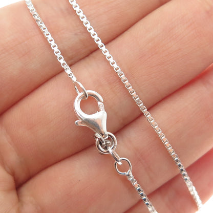 HAGIT GORALI 925 Sterling Silver Vintage Modernist Box Chain Necklace 24"