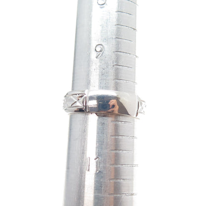 925 Sterling Silver Diamond-Cut Crisscross Band Ring Size 10.25